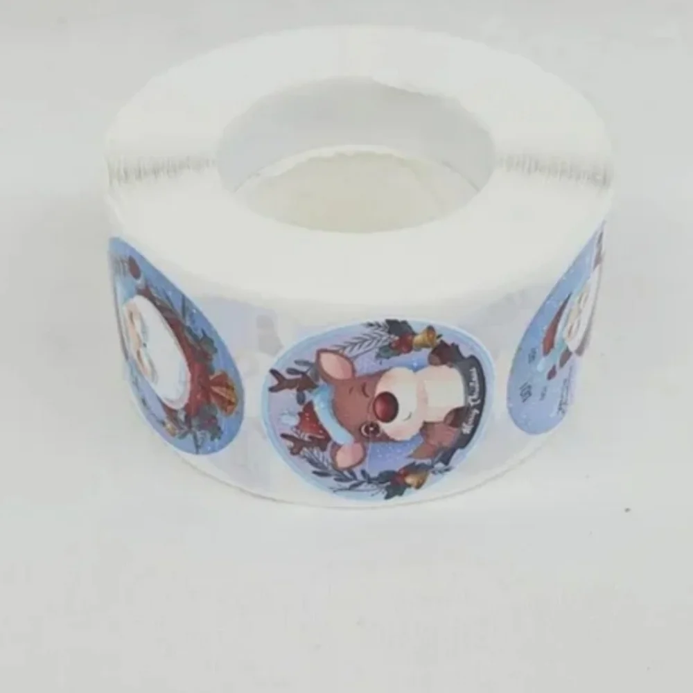 500 Pieces Roll Christmas Sealing Sticker